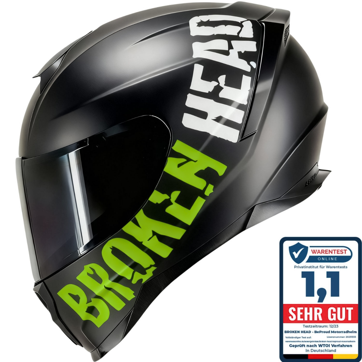 Broken Head Integralhelm als Beispiel für die Passformprüfung